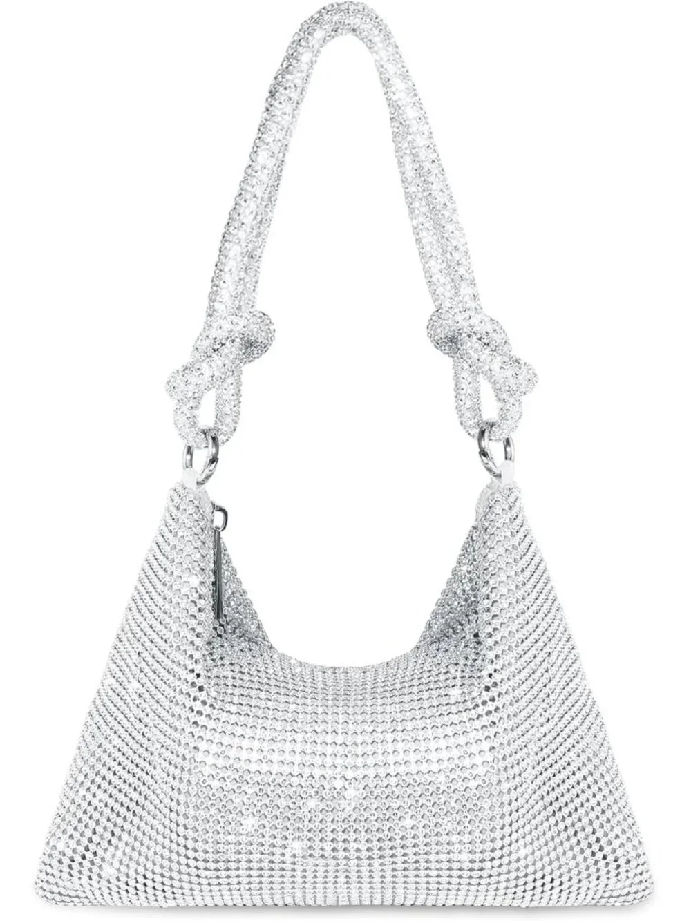 Women’s Silver Rhinestone Mesh Clutch Evening Handbag Wedding Party Purse